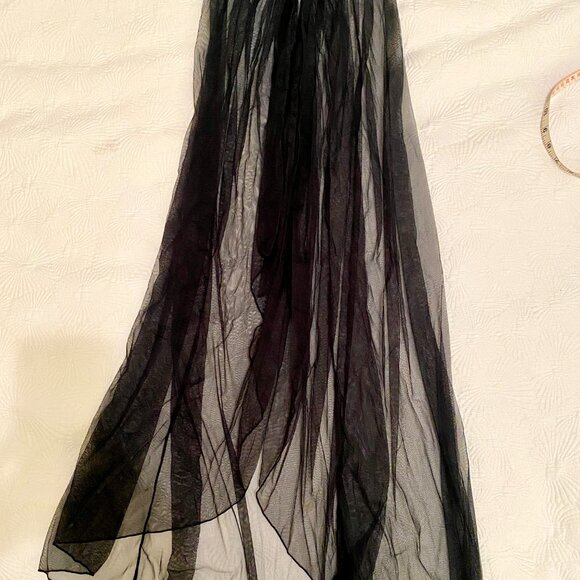 Black Sheer stretchy teddy NEW and sheer Skirt - Picture 5 of 10
